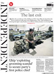 The Independent (UK) Newspaper Front Page for 27 October 2014