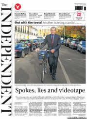 The Independent (UK) Newspaper Front Page for 27 November 2013