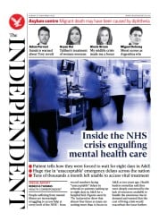 The Independent front page for 27 November 2022