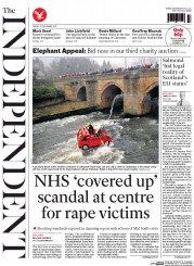 The Independent Newspaper Front Page (UK) for 27 December 2013