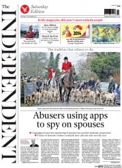 The Independent (UK) Newspaper Front Page for 27 December 2014