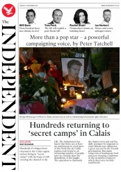 The Independent (UK) Newspaper Front Page for 27 December 2016