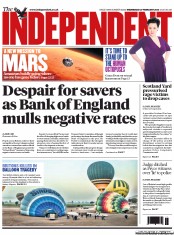 The Independent (UK) Newspaper Front Page for 27 February 2013