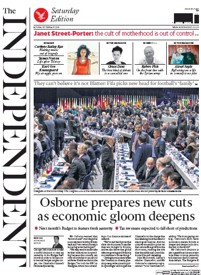 The Independent Newspaper Front Page (UK) for 27 February 2016