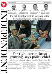 The Independent (UK) Newspaper Front Page for 27 February 2018