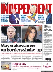 The Independent (UK) Newspaper Front Page for 27 March 2013