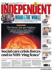 The Independent Newspaper Front Page (UK) for 27 April 2013