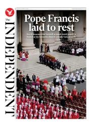 The Independent front page for 27 April 2025