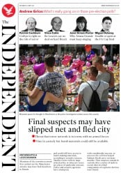 The Independent (UK) Newspaper Front Page for 27 May 2017