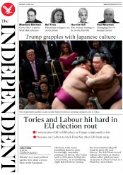 The Independent (UK) Newspaper Front Page for 27 May 2019