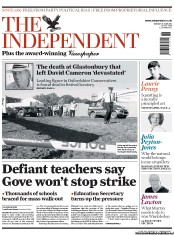 The Independent (UK) Newspaper Front Page for 27 June 2011