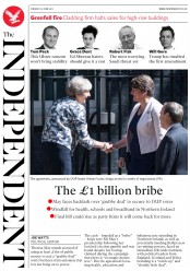 The Independent (UK) Newspaper Front Page for 27 June 2017