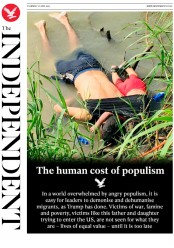 The Independent (UK) Newspaper Front Page for 27 June 2019