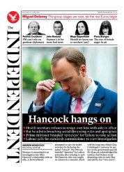 The Independent (UK) Newspaper Front Page for 27 June 2021