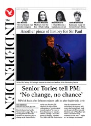 The Independent (UK) Newspaper Front Page for 27 June 2022