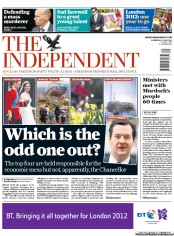 The Independent (UK) Newspaper Front Page for 27 July 2011