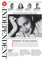 The Independent (UK) Newspaper Front Page for 27 July 2020