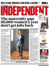 The Independent (UK) Newspaper Front Page for 27 August 2013