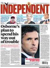 The Independent (UK) Newspaper Front Page for 28 November 2011