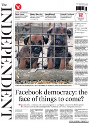 The Independent (UK) Newspaper Front Page for 28 November 2013