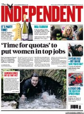 The Independent Newspaper Front Page (UK) for 28 December 2012