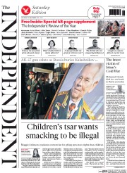 The Independent (UK) Newspaper Front Page for 28 December 2013