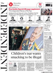 The Independent Newspaper Front Page (UK) for 28 December 2013