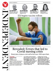 The Independent (UK) Newspaper Front Page for 28 December 2020