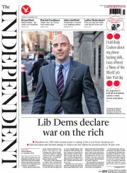 The Independent Newspaper Front Page (UK) for 28 January 2014