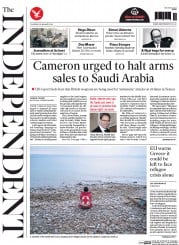 The Independent (UK) Newspaper Front Page for 28 January 2016