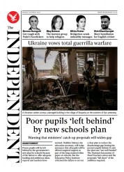 The Independent (UK) Newspaper Front Page for 28 March 2022