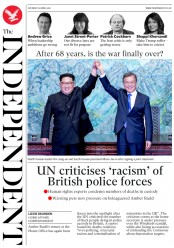 The Independent (UK) Newspaper Front Page for 28 April 2018