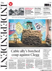 The Independent (UK) Newspaper Front Page for 28 May 2014
