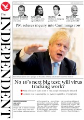 The Independent (UK) Newspaper Front Page for 28 May 2020