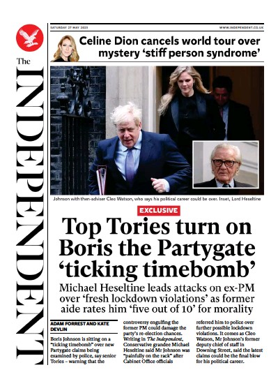 The Independent Newspaper Front Page (UK) for 28 May 2023