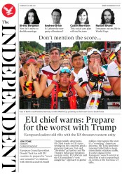 The Independent (UK) Newspaper Front Page for 28 June 2018