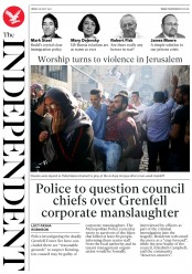The Independent (UK) Newspaper Front Page for 28 July 2017