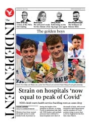 The Independent (UK) Newspaper Front Page for 28 July 2021