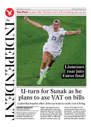 The Independent (UK) Newspaper Front Page for 28 July 2022