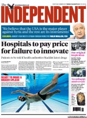 The Independent (UK) Newspaper Front Page for 28 August 2012