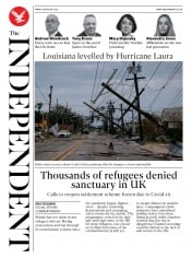 The Independent (UK) Newspaper Front Page for 28 August 2020