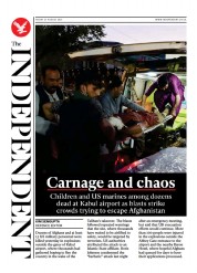 The Independent (UK) Newspaper Front Page for 28 August 2021