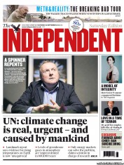 The Independent Newspaper Front Page (UK) for 28 September 2013