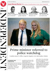 The Independent (UK) Newspaper Front Page for 28 September 2019