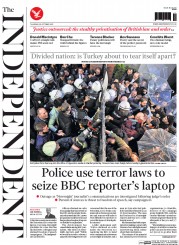 The Independent (UK) Newspaper Front Page for 29 October 2015