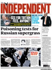 The Independent Newspaper Front Page (UK) for 29 November 2012