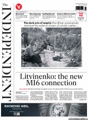 The Independent (UK) Newspaper Front Page for 29 November 2013