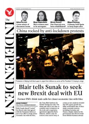 The Independent (UK) Newspaper Front Page for 29 November 2022