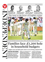 The Independent (UK) Newspaper Front Page for 29 December 2021