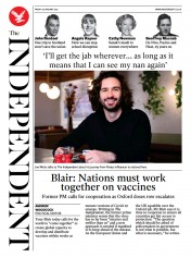 The Independent (UK) Newspaper Front Page for 29 January 2021